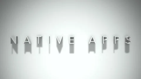 Native apps 3D title animation with shadows on a white background Video stock 297012312