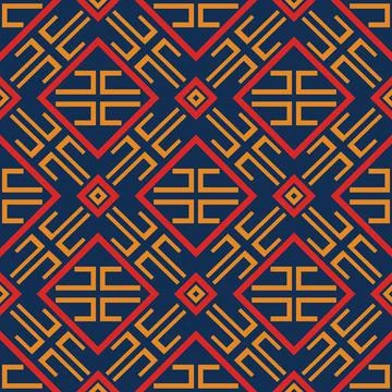 Native asian zig zag geometric fabric pattern Stock Illustration