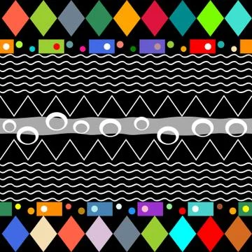 Native aztec style tribal vector seamless pattern. Geometric border ornaments Illustrazione stock