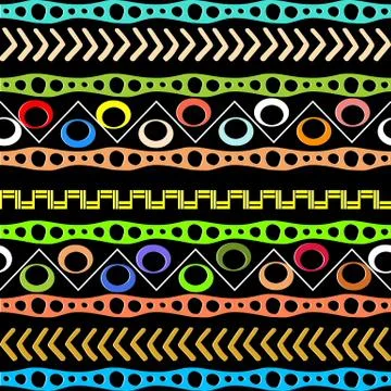 Native aztec style tribal vector seamless pattern. Geometric african border o Illustrazione stock