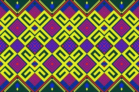 Native aztec zig zag fabric pattern Stock Illustration
