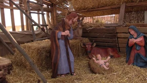 Native Christmas Crib Stock Footage 71972562