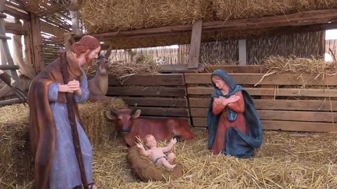 Native Christmas Crib Stock Footage 71972778
