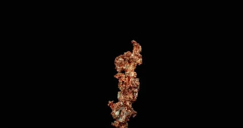 Native copper (Cu) 360° rotation Stock Footage 237601714