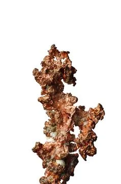 Native copper (Cu) isolated on white background Stock Photos
