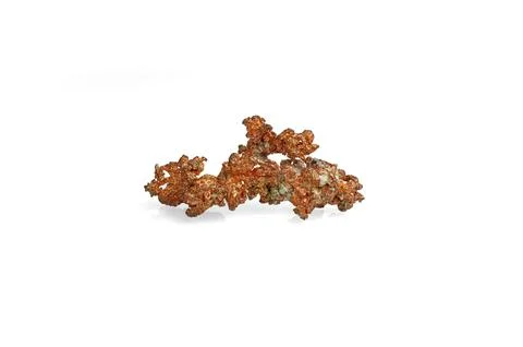 Native copper (Cu) isolated on white blackground Stock Photos