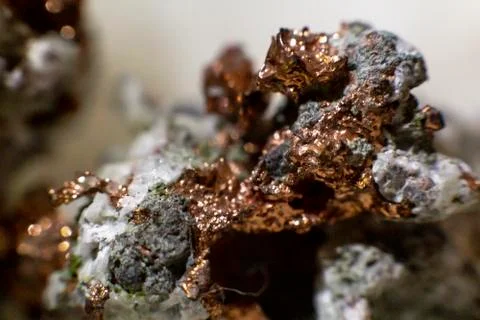 Native copper integrated in a grey rock Stock-Fotos