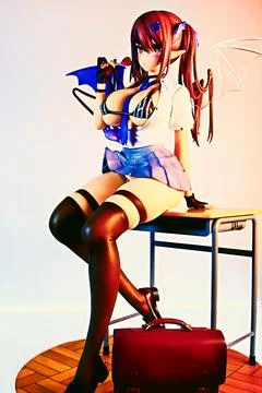 Native Devilish Girl Rumil 1/6 Scale Figure.Figure of a young girl in a Hallowee Stock Photos