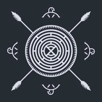 Native ethnic art symbol 스톡 일러스트