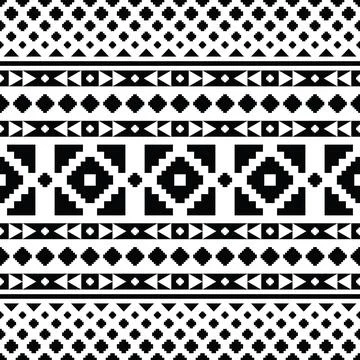 Native ethnic seamless pattern. Aztec tribal geometric vector background. Stock Illustration