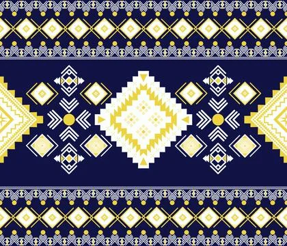 Native fabric and carpet featuring geometric patterns of triangle and squar.. Stock Illustration