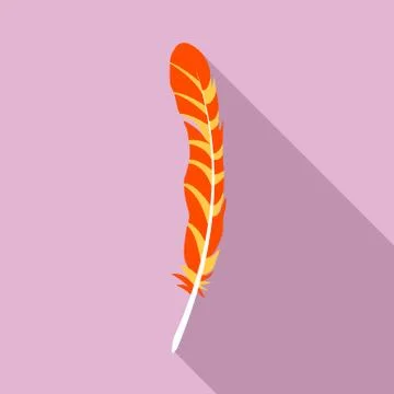 Native feather icon, flat style Illustrazione stock