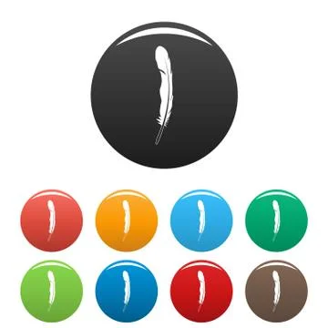 Native feather icons set color Illustrazione stock