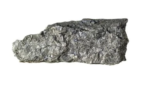 Native Graphite specimen isolated on white background Foto stock