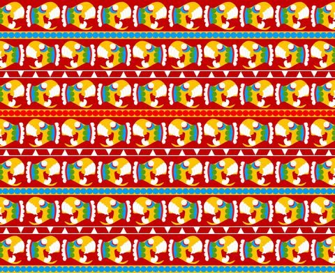 Native mexican pre columbus figures pattern over a dark red background Stock Illustration
