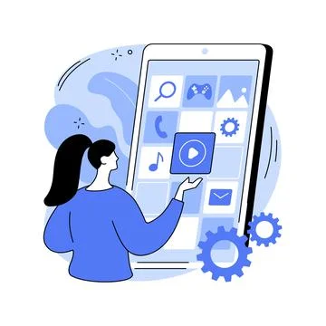 Native mobile app abstract concept vector illustration. Stock-Illustration