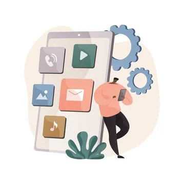 Native mobile app abstract concept vector illustration. Stock-Illustration