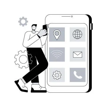 Native mobile app abstract concept vector illustration. Stock-Illustration