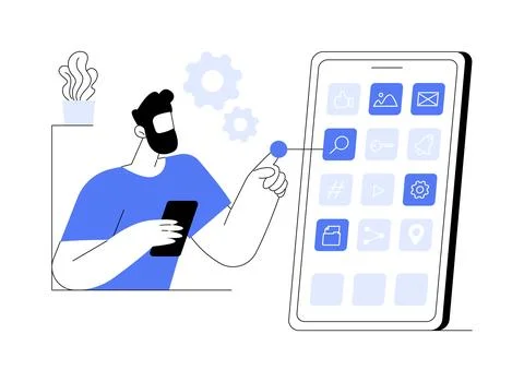 Native mobile app abstract concept vector illustration. Stock-Illustration