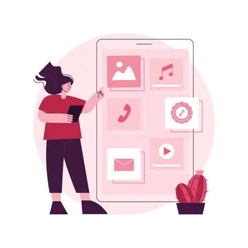 Native mobile app abstract concept vector illustration. Stockillustratie