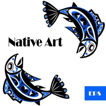 Native salmon Vector Stock Illustration