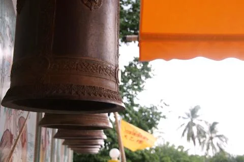Native shape bell in temple of Thailand. Foto stock