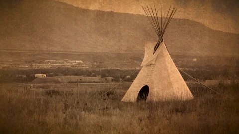 Native teepee in the style of the old west. Stock Footage 311438372