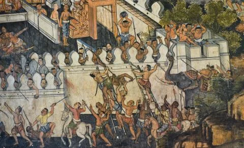 Native thai mural Ilustración de archivo
