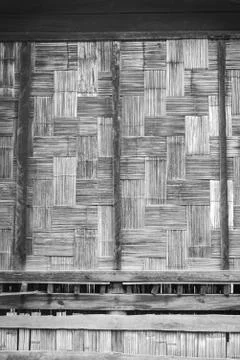 Native Thai style bamboo wall. Bamboo pattern basketry handmade Foto stock