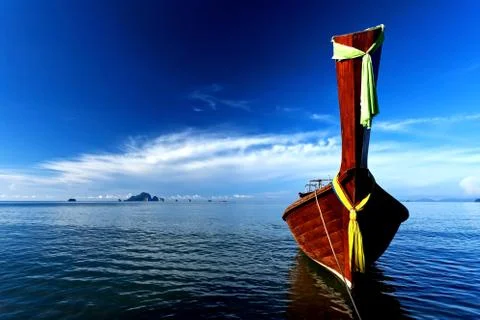 Native thai style boat Stock Photos