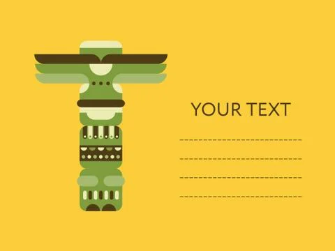 Native totem pole. Card, flyer or banner design Stockillustratie