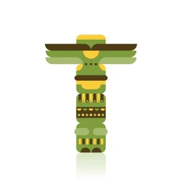 Native traditional totem pole vector illustration Illustrazione stock