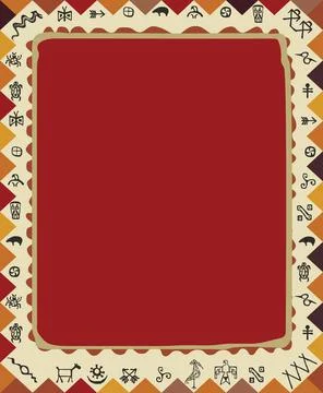 Native tribe art ornament frame Illustrazione stock