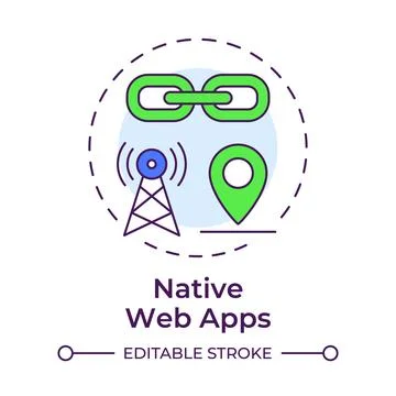 Native web apps multi color concept icon 스톡 일러스트