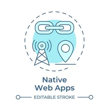 Native web apps soft blue concept icon Stock Illustration