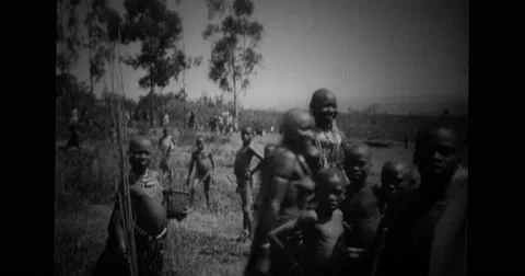 Natives of Uganda working on field Stock Footage 43446804