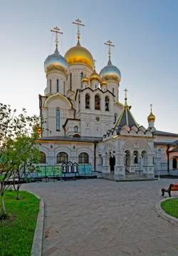 Nativity of the blessed virgin cathedral in the conception convent in moscow  Stock Photos