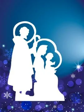 Nativity blue Stock Illustration