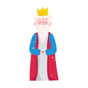 Nativity, caspar wise king manger cartoon Stock Illustration
