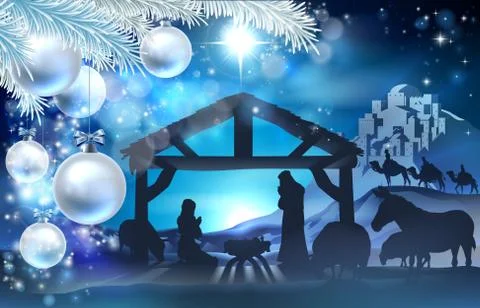 Nativity Christmas Abstract Background Stock Illustration