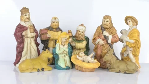 Nativity Christmas Ornaments Video stock 318989751