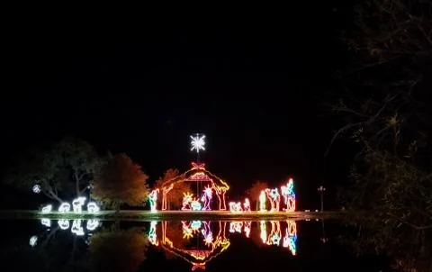 Nativity in lights Foto stock