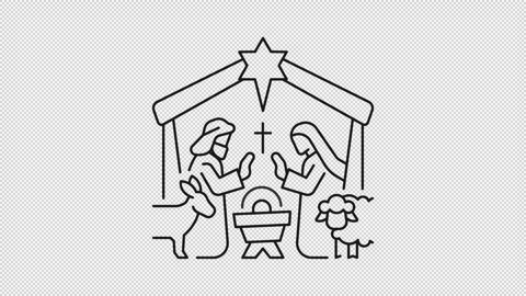 Nativity line animation Stock Footage 267693760