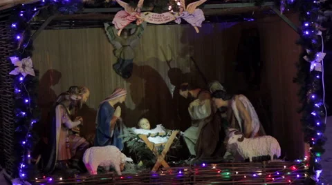 Nativity scene on christmas Stock Footage 67893586