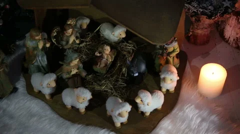 Nativity Scene - dolly shot Stock Footage 44834795