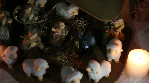 Nativity Scene - dolly shot Stock Footage 44895031