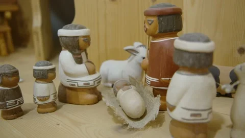 nativity scene with funny native America... | Stock Video | Pond5