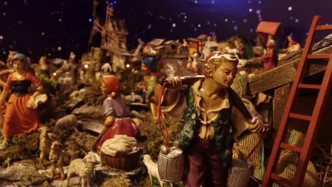 Nativity Scene, Herder Close Up Video stock 72209521