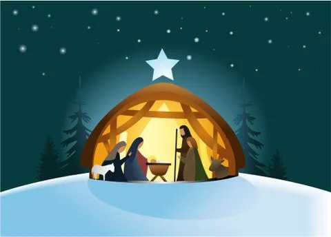 Nativity scene Stock Illustration