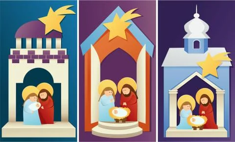Nativity scene Stock Illustration